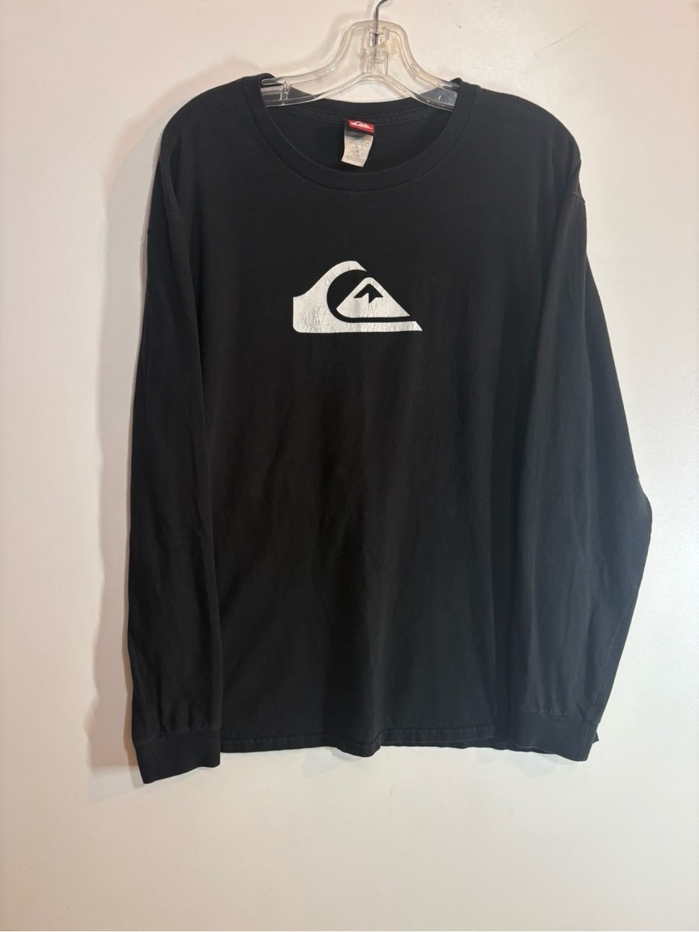 Y2K Quiksilver Black Long Sleeve Tee with White Logo